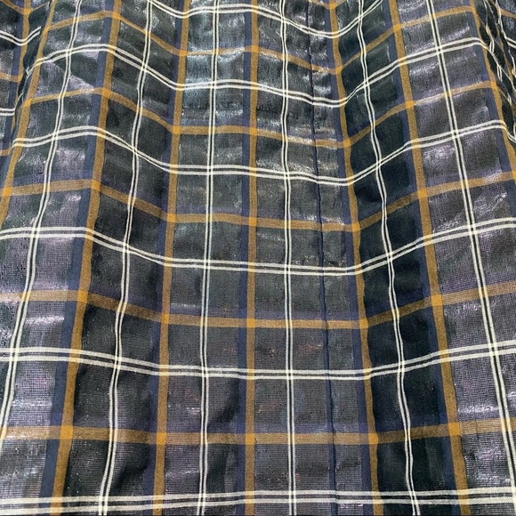 Loft plaid shimmer ruffle trim blouse size XL - Picture 10 of 16